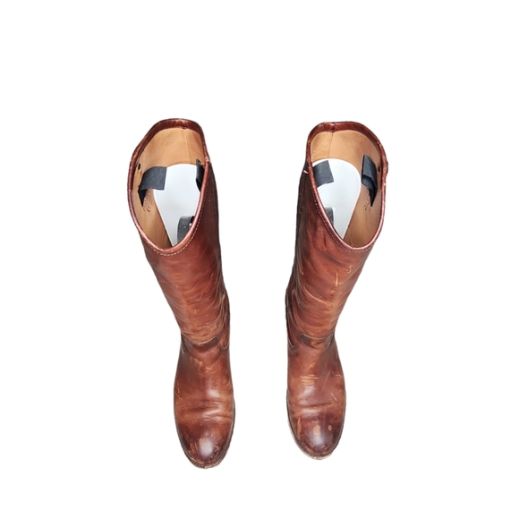 Frye Melissa Button 2 Equestrian-Inspired Tall Boots SZ 8 B Cognac Made in Mexic - Picture 7 of 16